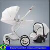 New Luxury Baby Stroller 3 In 1,Baby Carriage with Car Seat,Eggshell Newborn Baby Stroller Leather Baby Carriage High Landscape